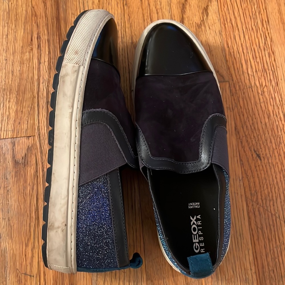 Geox Respira black, blue and sparkly beautiful shoes size 9/39